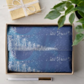 ダークブルー&ホワイトクリスマスオーナメント&ツリー 薄葉紙 (ギフト)