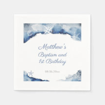 ダークブルー&ホワイトシーズヘルスバプテスバースデーパーティー