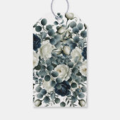 ダークブルー&ホワイトモダンフローラグ結婚リーズ ギフトタグ (裏面)