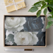 ダークブルー&ホワイトモダンフローラグ結婚リーズ 薄葉紙 (ギフト)