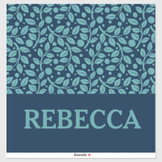 ダークブルー&ライトブルーリーフパターン荷物 シール