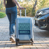 ダークブルー&ライトブルーリーフパターン荷物 シール (スーツケースインサイチュ)