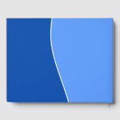 ダークブルー，ライトブルー，ホワイトカーブのラインゲストブック ゲストブック (裏面)