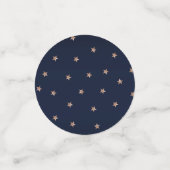 ダークブルー＆ローズゴールドピンクグリッタリースター 星空 コンフェッティ (スモール正面)