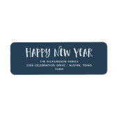 ダークブルー |年賀状 ラベル (正面)