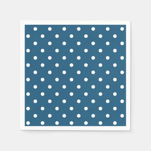 ダークブルー(水玉模様) スタンダードカクテルナプキン (正面)