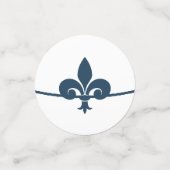 ダークブルー(紋章の)フラ・ダ・リブライダルシャワー紙吹雪 コンフェッティ (スモール正面)