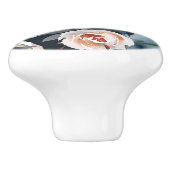 ダークブルー&赤面ピンクウォーターカラーフローラシック セラミックノブ (側面)