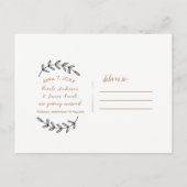 ダークブルー&赤面ピンクパステルフローラ保存日 案内ポストカード (裏面)