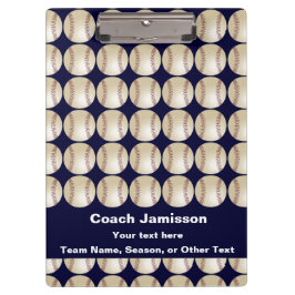 ダークブルー，野球，名前，コーチのためのギフト クリップボード