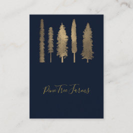 ダークブルー&金ゴールドフォレストウッドシ素朴ー 名刺