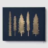 ダークブルー&金ゴールドフォレストウッドズ結婚ズ ゲストブック (裏面)