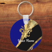 ダークブルー&金ゴールドフルーアデリス キーホルダー (正面)