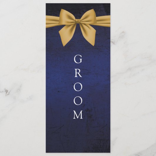 ダークブルー(金ゴールドボウ付き予約椅子のサイン) メニュー (正面)