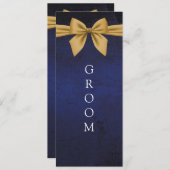 ダークブルー(金ゴールドボウ付き予約椅子のサイン) メニュー (正面/裏面)