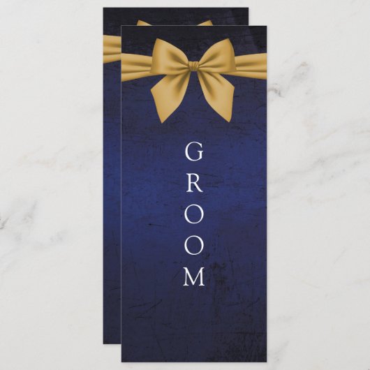 ダークブルー(金ゴールドボウ付き予約椅子のサイン) メニュー (正面/裏面)