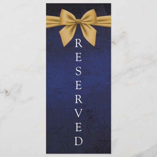 ダークブルー(金ゴールドボウ付き予約椅子のサイン) メニュー (正面)