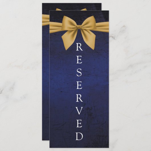 ダークブルー(金ゴールドボウ付き予約椅子のサイン) メニュー (正面/裏面)