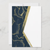 ダークブルー&金ゴールドマーブルシッモダンク結婚ズ 招待状 (裏面)