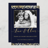 ダークブルー&金ゴールドラブ&応援新年写真 シーズンカード (正面/裏面)