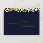 ダークブルー&金ゴールド応援紙吹雪新年写真 シーズンポストカード (裏面)