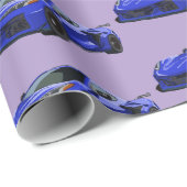 ダークブルーC8コルベットのスポーツカーハンドドロッド ラッピングペーパー (ロールコーナー)