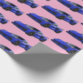 ダークブルーC8コルベットのスポーツカーハンドドロッド ラッピングペーパー (角)