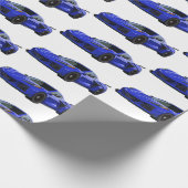 ダークブルーC8コルベットのスポーツカーハンドドロッド ラッピングペーパー (角)