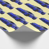 ダークブルーC8コルベットのスポーツカーハンドドロッド ラッピングペーパー (角)