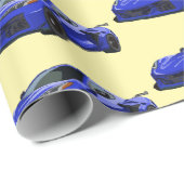 ダークブルーC8コルベットのスポーツカーハンドドロッド ラッピングペーパー (ロールコーナー)