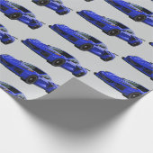 ダークブルーC8コルベットのスポーツカーハンドドロッド ラッピングペーパー (角)