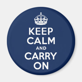 ダークブルーKeep Calm and Carry On マグネット