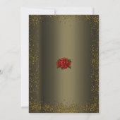 ダークブロンズと金ゴールドグリッタークリスマス 招待状 (裏面)