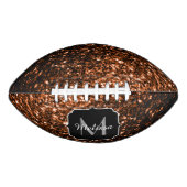 ダークブロンズフェイクグリッタースパークルモノグラム名 アメリカンフットボール (正面)