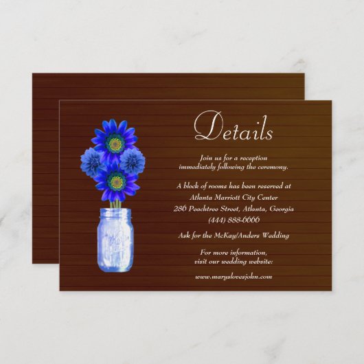 ダークブ素朴ルーフローラメイスンジャー結婚ズ詳細 エンクロージャーカード (正面/裏面)