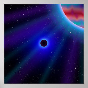 ダークプラネット宇宙惑星デジタルアート ポスター