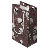 ダークプラムゴシックスカルとバラハロウィーン スモールペーパーバッグ (正面アングル)