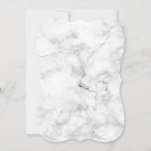 ダークプラムパープルとグレーの大理石結婚の 招待状 (裏面)