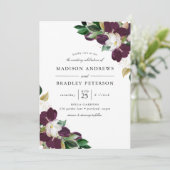 ダークプラムフローラブケッツ | 結婚s 招待状 (スタンド正面)