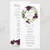 ダークプラムフローラリース |の結婚式 プログラム (正面/裏面)