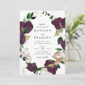 ダークプラムフローラ枠 | 結婚s 招待状 (スタンド正面)