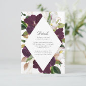 ダークプラムフローラ |の結婚詳細カード 出欠カード (スタンド正面)