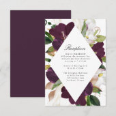 ダークプラムフローラ |ウェディングレセプションカード 出欠カード (正面/裏面)