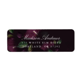 ダークプラムフローラ |パーソナライズされた差出人住所 ラベル