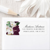 ダークプラムフローラ |パーソナライズされた差出人住所 ラベル (インサイチュ)