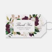 ダークプラムフローラ |パーソナライズされた結婚式の引き出物 ギフトタグ (正面(横))