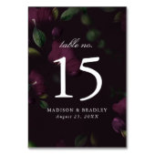 ダークプラムフローラ |パーソナライズされた結婚s テーブルナンバー (裏面)