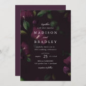 ダークプラムフローラ | 結婚s 招待状 (正面/裏面)