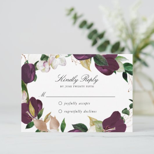 ダークプラムフローラ | RSVPカード (スタンド正面)