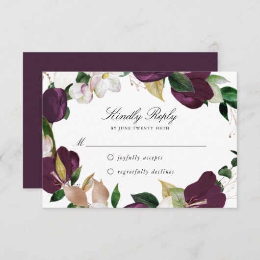 ダークプラムフローラ | RSVPカード (正面/裏面)
